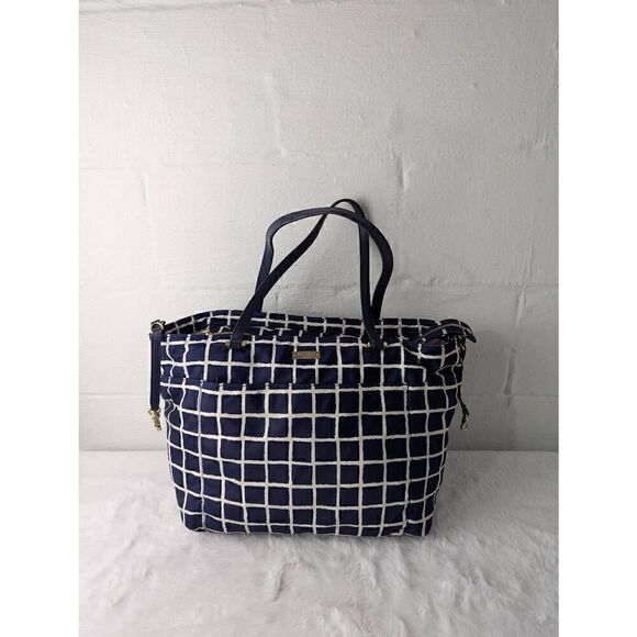 Kate Spade New York Seaside Nylon Francis Bag in Navy White Checkers With Changi - Picture 16 of 16
